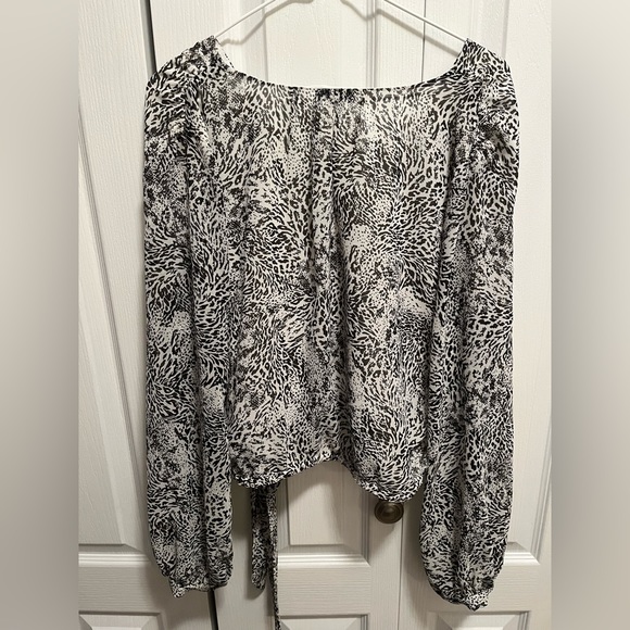 Dynamite Animal Print Wrap Blouse - Picture 6 of 7